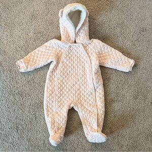 Nordstrom Soft Quilted Pink Baby One-Piece Hooded Cold Weather Suit